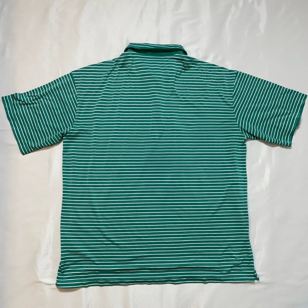 Nike Golf Dri-Fit UV Polo Shirt XL Green Striped Athletic Stretch Performance - Picture 8 of 12